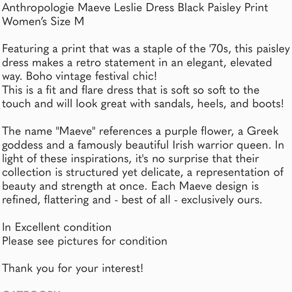 Anthropologie Maeve Leslie Midi Dress Paisley Size Small Sleeveless - Picture 16 of 16